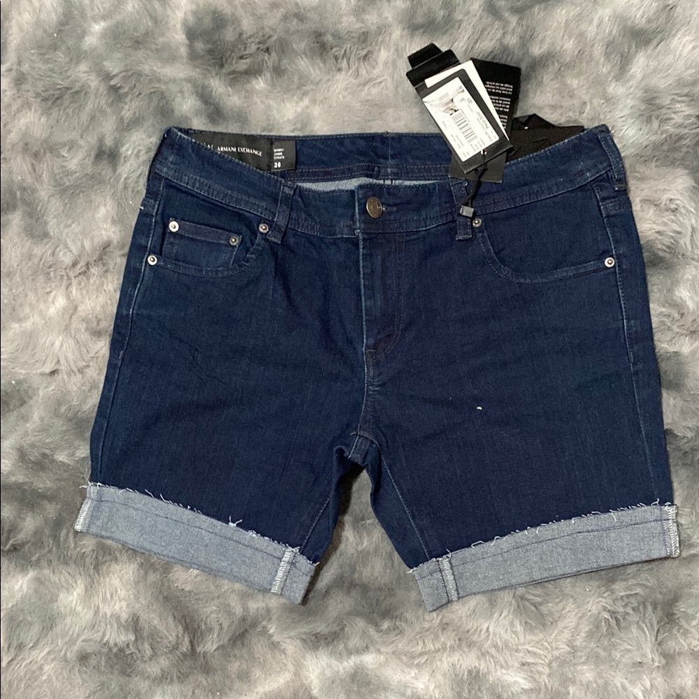 Armani Exchange Blue Jean Shorts Casual Mid-Rise